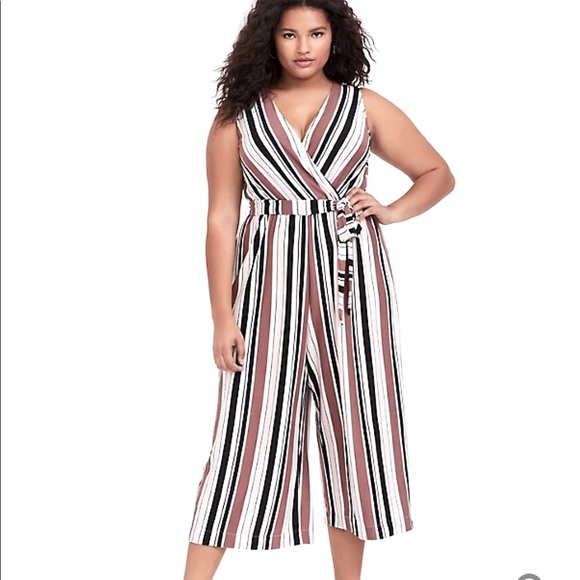 torrid Pants - Torrid Striped Culottes Jumpsuit